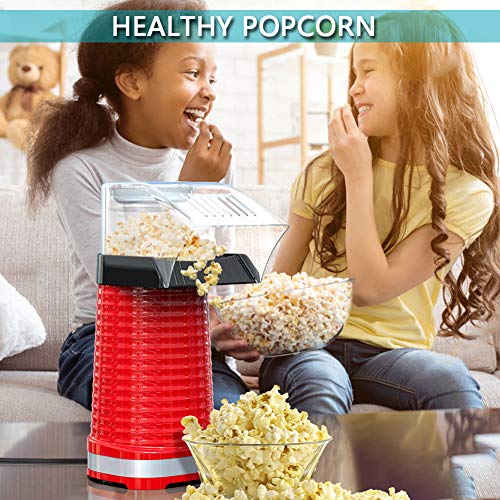 Electric Hot Air Popcorn Popper Maker for Home Party Kids, No Oil
