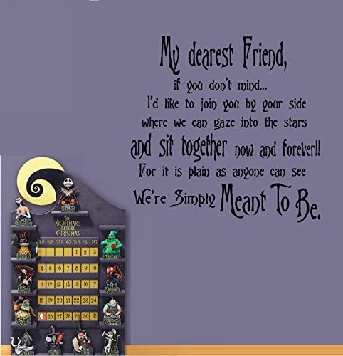 Dear Friend, We're Simply Meant to Be #2: Nightmare Before Christmas Theme ~ Wall or Window (Black)