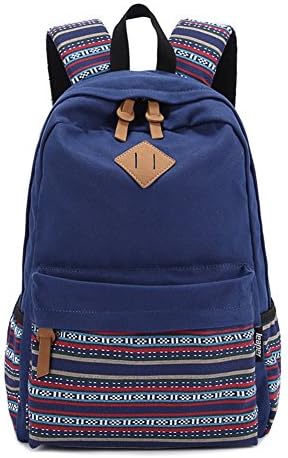 Stripe Canvas School Backpack College Campus Bag Rucksack Satchel Travel Sports Outdoor Travel Gym Bag Schoolbag For Teens Girls Boys Students