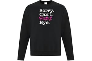 Football Stacked Pullover Hoodie or Crew neck Sweatshirt (S, Crewneck Sweatshirt, Pink)
