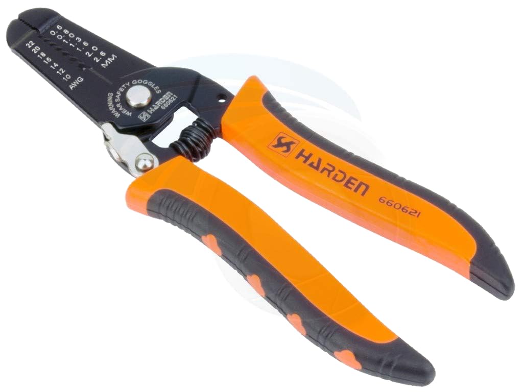 HARDEN Wire Cable Stripper 185 mm Long, Cutter, 0.64-2.6 mm, 22-10 AWG (HAR 660621)