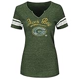 Ladies Green Bay Packers Green Game Tradition Notch Neck Tee Shirt