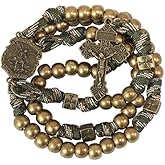 Nazareth Store St Michael Paracord Rosary Beads Rugged Rosary Necklace Strong Corded Catholic Pardon Crucifix