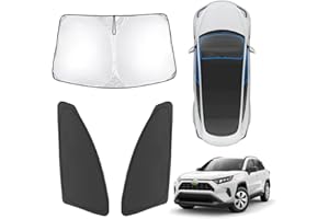 Karltys 3PCS Windshield Sun Shade for 2019-2025 Toyota RAV4, Front and Side Window Sunshade Cover Custom Fit RAV4, Reflective Sun Shield Protector, Foldable Sun Visor Blocks Heat UV Rays
