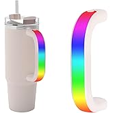 Onodi 6 Colors Changing LED Light-Up Tumbler Handle for Stanley 40oz/30oz Cups Accessories, Comfortable Grip Rechargeable Waterproof Handle Accessory for Camping Parties Outdoor Home Gift (Pink)