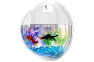Ipetboom Wall-Hanging Fish Bowl Acrylic Wall Mounted Fish Tank, 9-inch Transparent Decoration Planter, Creative Wall Mounted Fish Bowl Hanging Aquarium Fish Tank Home Decor