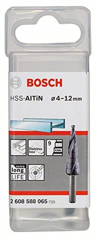 Bosch 2608588065 4/5/6/7/8/9/10/11/12 mm HSS-AlTiN Step Drill Bit
