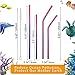 VEHHE Reusable Straws 8 Set Multi Color Stainless Steel Straws - Cleaning Brush for 20 Oz (Rainbow 8.5 inch + 10.5 inch)