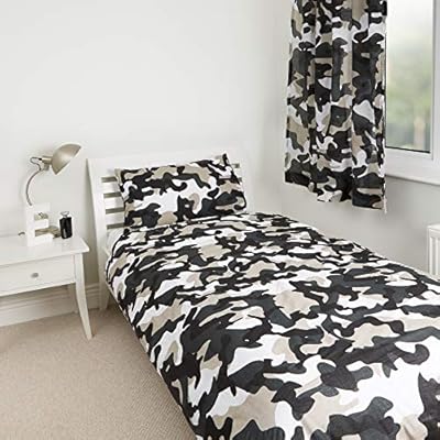 Zappi Co Grey Camo Camouflage Design Kids Boys Girls Bedroom Duvet