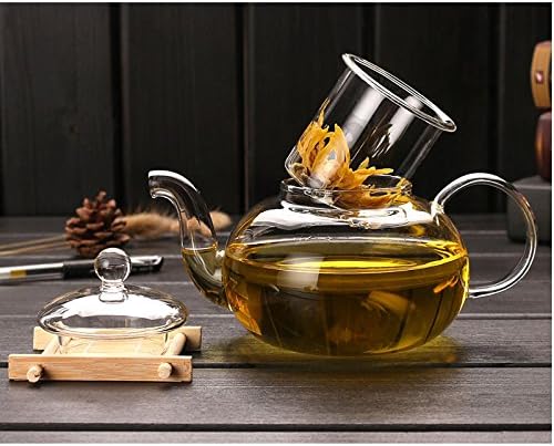 600ml/21oz with Strainer Glass Teapot,Removable Infuser for Loose Tea Safe On Stovetop, Tea Kettle and Tea Maker - Image 4