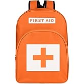 PAXLAMB First Aid Bags Empty First Aid Backpack Empty Medical Storage Bag for First Aid Kits Pack Emergency Hiking Backpacking Camping Cycling Riding Climbing Travel Car (Orange)