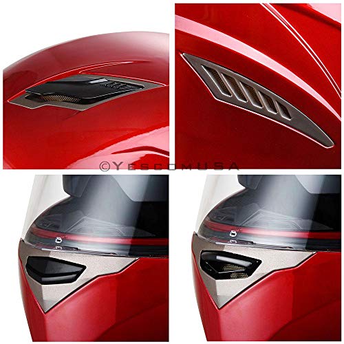 LeeMas Inc DOT Approved Motorcycle Full Face Helmet Double Visors ABS Air Vent Lightweight Motorbike Touring Sports (Size M, RED) - Thumbnail 7