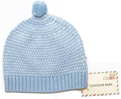 Cigogne BeBe Cotton Knit Hat Blue One Size