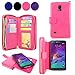 for Samsung Galaxy Note 4 Case - Cellularvilla Pu Leather flip Wallet Bag Pouch Case with Credit Card Slots Pockets Cover for Samsung Galaxy Note 4 SM-N910S / SM-N910C (Hot Pink)