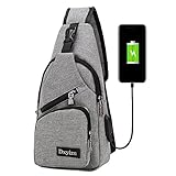 Sling Crossbody Backpack Shoulder Chest Bag - GinkgoTree Outdoor Daypack with USB Charging Port for Hiking, Walking, Cycling