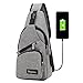 Sling Crossbody Backpack Shoulder Chest Bag - GinkgoTree Outdoor Daypack with USB Charging Port for Hiking, Walking, Cycling