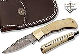 6011 Damascus Steel Best Folding Pocket Knife Cool Camping Hunting Knives Unique Damascus Blade Pattern GladiatorsGuild
