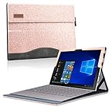 ACdream Carrying Case for Samsung Galaxy Book2 12, Multiple Angle Viewing with Pocket Business Cover for Galaxy Book2 SM-W737(Support Type Cover Keyboard/Original Built-in Kickstand), Glitter Rose