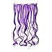 SWACC 7 Pcs Full Head Party Highlights Clip on in Hair Extensions Colored Hair Streak Synthetic Hairpieces (20-Inch Curly, Purple)