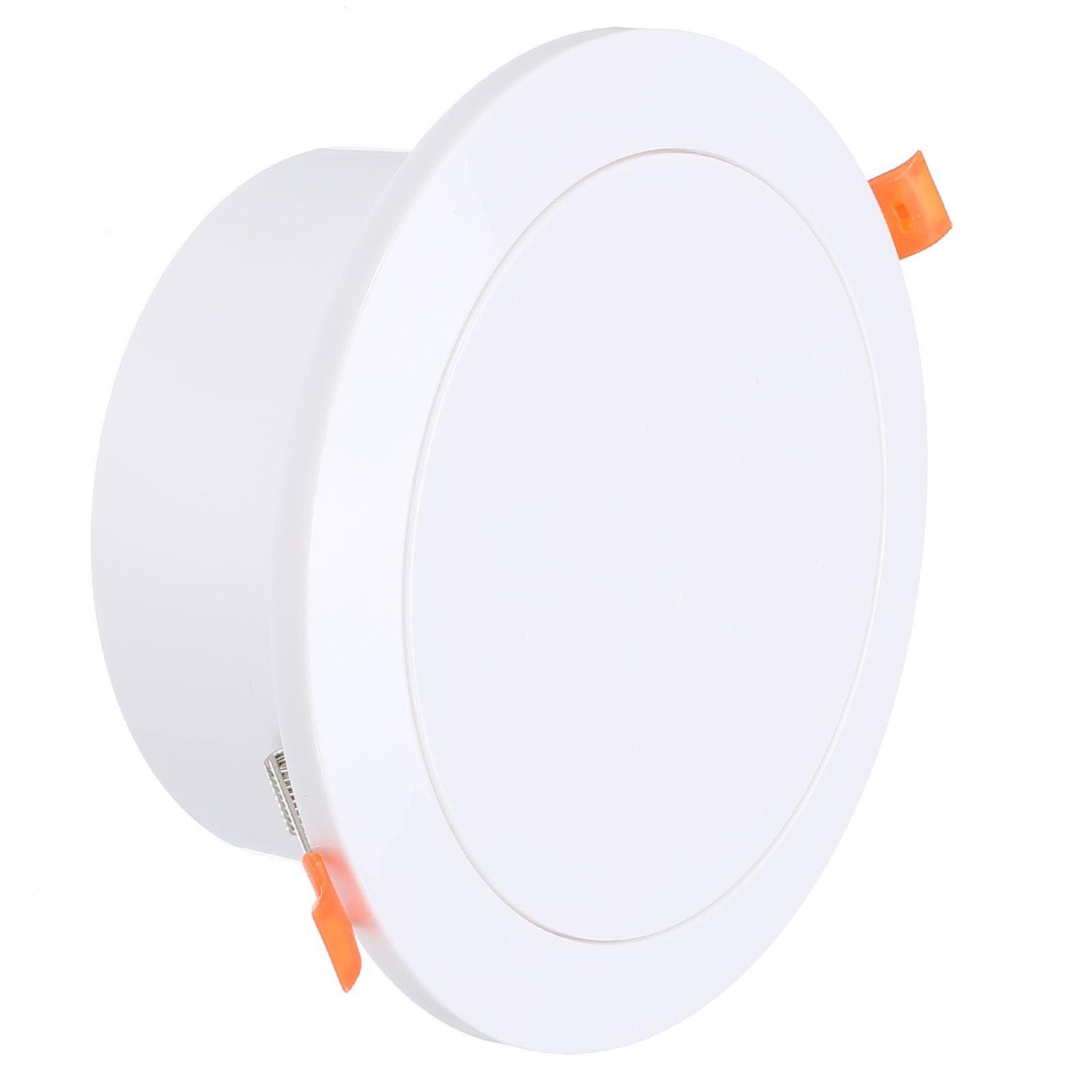 PATIKIL 5 Inch Round Air Vent Spring Loaded, ABS Adjustable Soffit Exhaust Vent Cover with Built-in Screen Mesh for Home Living Room Kitchen Office Ventilation, White