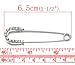 Housweety 10 Silver Tone Rhinestone Safety Pins Brooches 6.5x1.8cm