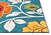 Well Woven Modern Rug Daisy Flowers Blue 5'X7' Floral Accent Area Rug Entry Way Bright Kids Room Kitchen Bedroom Carpet Bathroom Soft Durable Area Rug