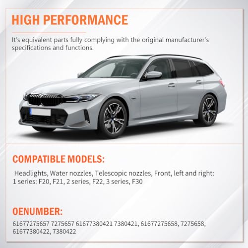 FanPaYY Headlight Washer Nozzle for 1 F20 F21 2 F22 3 Series F30 F31 F34 4er F36 F33 F32 Headlight Washer Nozzle 61677275657