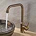 Vintage Deck Mount Single Hanle Control Single Hole Mixer Taps Swivel Lavatory Basin Taps Basic Style Antique Brass Tall Spout Vessel Bathroom Faucet