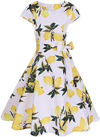 Women Dresses Godathe Women Vintage Bodycon Short Sleeve Casual Retro Evening Party Prom Swing Dress S-XXL