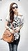 Women Short Batwing Sleeve Flower Print Loose Tunic Shirt White Medium