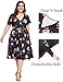 PARTY LADY Women's Plus Size Sexy V Neck Short Sleeve Floral Midi Dress Size 2XL Black