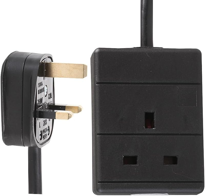 PRO ELEC PELB1799 1 Gang Extension Lead 0.5m Black 13A BS 1363/A