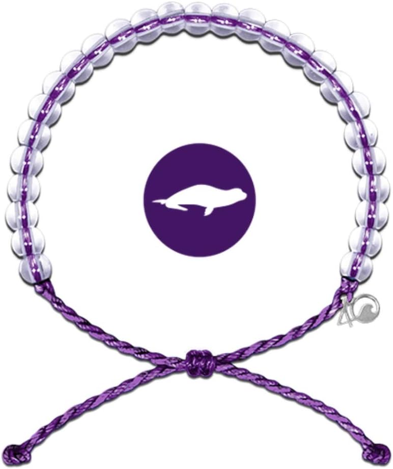 4Ocean Bracelet with Charm Made from 100% Recycled Material Upcycled Jewelry (Purple)