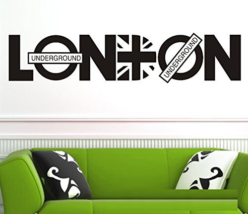 London Underground Wall Decal Stickers the Child Living Room Decor Decoration Decorative Mural Vinyl 80cm Wide X 20cm High Black Color