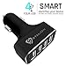 Stalion 4 USB Port 9.6 Amps Car Charger Adapter for Smartphones, Tablets, GPS Devices and MP3 Players - Jet Black