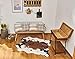 NativeSkins Faux Cowhide Rug (4.6ft x 5.2ft) - Cow Print Area Rug for a Western Boho Decor - Synthetic, Cruelty-Free Animal Hide Carpet with No-Slip Backing, Cow Print Rug