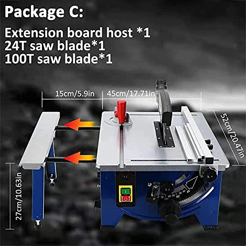 Tragbare Tischkreissäge , Einziehbare Tischsäge, professionelle holzbearbeitende Bankkreissäge, 1800 Watt… – Bild 3