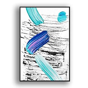 Framed Canvas Wall Art for Living Room, Bedroom Colored Brush Canvas Prints for Modern Home Decoration Ready to Hang - 16"x24" inches