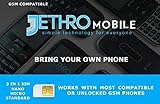 Jethro Mobile SIM Card,Senior Cell Phone, Prepaid, Plan, NO Contract network connection, 3-in-1(Universal