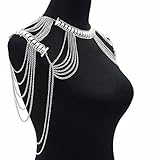 Banggood Peculiar Style Adjustable Length Dangling Shoulder Body Cuban Link Chain for Lady's Decorated Silver