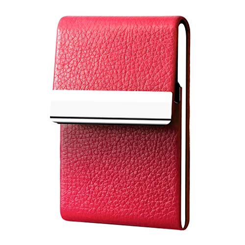 image for Padike Leather Business Card Holder for Women Leather Stainless Steel 
