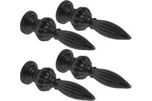 Didiseaon 4Pcs Black Lamp Finial Caps Vintage Light Knob Decoration for Table and Floor Lamp Shades Easy Installation