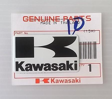 BRAND NEU 100% GENUINE Original KAWASAKI ' K ' Mark Aufkleber Aufkleber SCHWARZ / Weiß 42mm x 24mm