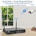 [500G Hard Drive] Hiseeu 5MP Wireless Security Camera System with One-Way Audio,4Pcs 5MP Outdoor/Indoor WiFi Surveillance Cameras, HD Video,Night Vision, Weatherproof,Motion Detection,DC12V Power Cord