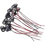 IDS 10 Pcs Faux Leather Housing T Type Clip Connector for 9V Battery
