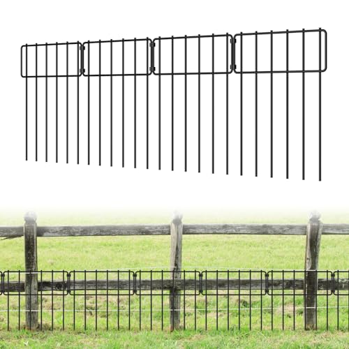 LIANTRAL Garden Fence 25 Pack, Animal Barrier Fence, No Dig Rustproof Metal Fence Panels, Patio Border Animal Fencing for Dog Rabbit Yard Patio Outdoor Decor, Total 43 cm (H) x 8.25 m (L)