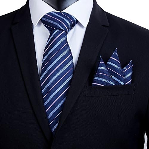 100% Silk Ties Necktie Set for Men Handmade Tie and Pocket Square Set with Gift Box by WITZROYS