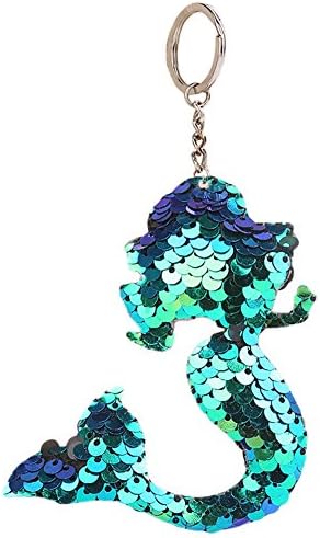 Shiny Sequins Mermaid Charm Keychain Key Rings Backpack Car Keyring Phone Accessories