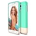 Galaxy S5 Case, Maxboost [Vibrance Series] Protective SOFT-Interior Scratch Protection Vibrant Color[Slider Style] Cover for Samsung Galaxy S5 - Turquoise/Champagne Gold