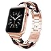 V-MORO Cowboy Chain Band Compatible with Apple Watch Band 38mm 40mm Series 4/3/2/1 Women with Rose Gold Stainless Steel Metal Buckle iWatch Replacement Resin Wristband Strap (Rose Gold+Tortoise 38/40)